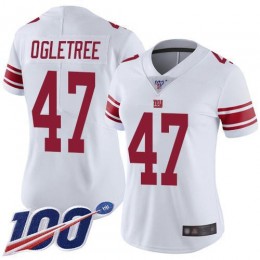New York Giants #47 Alec Ogletree White Women's Stitched NFL 100th Season Vapor Limited Jersey