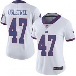 New York Giants #47 Alec Ogletree White Women's Stitched NFL Limited Rush Jersey