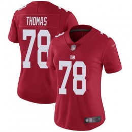 New York Giants #78 Andrew Thomas Red Women's Stitched NFL Limited Inverted Legend Jersey