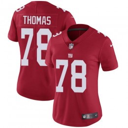 New York Giants #78 Andrew Thomas Red Alternate Women's Stitched NFL Vapor Untouchable Limited Jersey