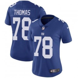 New York Giants #78 Andrew Thomas Royal Blue Team Color Women's Stitched NFL Vapor Untouchable Limited Jersey