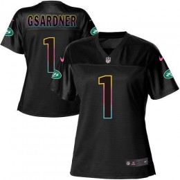 Jets #1 Ahmad Sauce Gardner Black Women's NFL Fashion Game Jersey