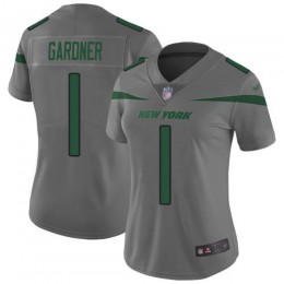 Jets #1 Ahmad Sauce Gardner Gray Women's Stitched NFL Limited Inverted Legend Jersey
