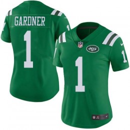 Jets #1 Ahmad Sauce Gardner Green Women's Stitched NFL Limited Rush Jersey