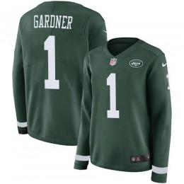 Jets #1 Ahmad Sauce Gardner Green Team Color Women's Stitched NFL Limited Therma Long Sleeve Jersey