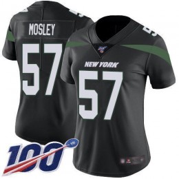 Jets #57 C.J. Mosley Black Alternate Women's Stitched NFL 100th Season Vapor Limited Jersey