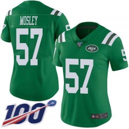 Jets #57 C.J. Mosley Green Women's Stitched NFL Limited Rush 100th Season Jersey