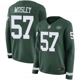 Jets #57 C.J. Mosley Green Team Color Women's Stitched NFL Limited Therma Long Sleeve Jersey