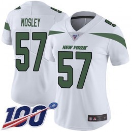Jets #57 C.J. Mosley White Women's Stitched NFL 100th Season Vapor Limited Jersey
