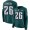 Eagles #26 Miles Sanders Green Super Bowl LVII Patch Team Color Women's Stitched NFL Limited Therma Long Sleeve Jersey
