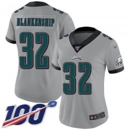 Eagles #32 Reed Blankenship Silver Women's Stitched NFL Limited Inverted Legend 100th Season Jersey