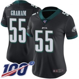 Eagles #55 Brandon Graham Black Alternate Women's Stitched NFL 100th Season Vapor Limited Jersey