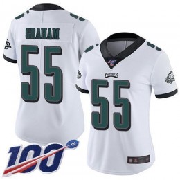 Eagles #55 Brandon Graham White Women's Stitched NFL 100th Season Vapor Limited Jersey