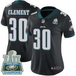 Philadelphia Eagles #30 Corey Clement Black Alternate Super Bowl LII Champions Women's Stitched NFL Vapor Untouchable Limited Jersey