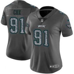Philadelphia Eagles #91 Fletcher Cox Gray Static Women's Stitched NFL Vapor Untouchable Limited Jersey