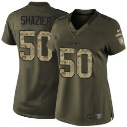 Pittsburgh Steelers #50 Ryan Shazier Green Women's Stitched NFL Limited 2015 Salute to Service Jersey