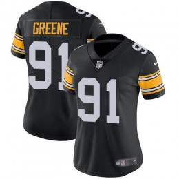 Pittsburgh Steelers #91 Kevin Greene Black Alternate Women's Stitched NFL Vapor Untouchable Limited Jersey