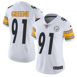 Pittsburgh Steelers #91 Kevin Greene White Women's Stitched NFL Vapor Untouchable Limited Jersey
