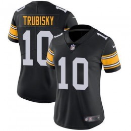 Steelers #10 Mitchell Trubisky Black Alternate Women's Stitched NFL Vapor Untouchable Limited Jersey