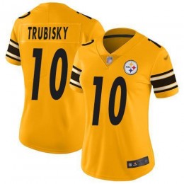 Steelers #10 Mitchell Trubisky Gold Women's Stitched NFL Limited Inverted Legend Jersey