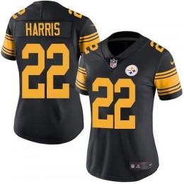 Steelers #22 Najee Harris Black Women's Stitched NFL Limited Rush Jersey