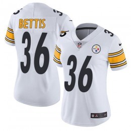 Steelers #36 Jerome Bettis White Women's Stitched NFL Vapor Untouchable Limited Jersey