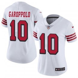 49ers #10 Jimmy Garoppolo White Rush Women's Stitched NFL Vapor Untouchable Limited Jersey