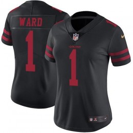 49ers #1 Jimmie Ward Black Alternate Women's Stitched NFL Vapor Untouchable Limited Jersey