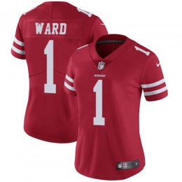 49ers #1 Jimmie Ward Red Team Color Women's Stitched NFL Vapor Untouchable Limited Jersey
