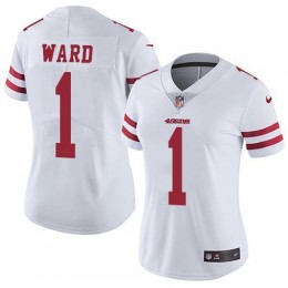 49ers #1 Jimmie Ward White Women's Stitched NFL Vapor Untouchable Limited Jersey
