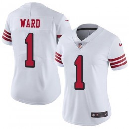49ers #1 Jimmie Ward White Rush Women's Stitched NFL Vapor Untouchable Limited Jersey
