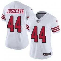 49ers #44 Kyle Juszczyk White Rush Women's Stitched NFL Vapor Untouchable Limited Jersey