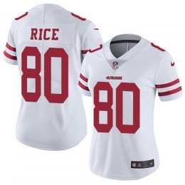 49ers #80 Jerry Rice White Women's Stitched NFL Vapor Untouchable Limited Jersey