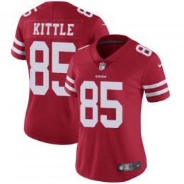 49ers #85 George Kittle Red Team Color Women's Stitched NFL Vapor Untouchable Limited Jersey