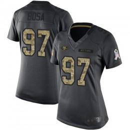 49ers #97 Nick Bosa Black Women's Stitched NFL Limited 2016 Salute To Service Jersey