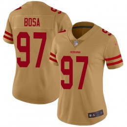 49ers #97 Nick Bosa Gold Women's Stitched NFL Limited Inverted Legend Jersey