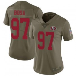 49ers #97 Nick Bosa Olive Women's Stitched NFL Limited 2017 Salute To Service Jersey