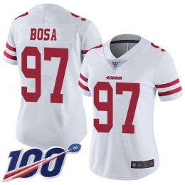 49ers #97 Nick Bosa White Women's Stitched NFL 100th Season Vapor Limited Jersey