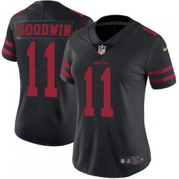 San Francisco 49ers #11 Marquise Goodwin Black Alternate Women's Stitched NFL Vapor Untouchable Limited Jersey