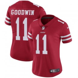 San Francisco 49ers #11 Marquise Goodwin Red Team Color Women's Stitched NFL Vapor Untouchable Limited Jersey