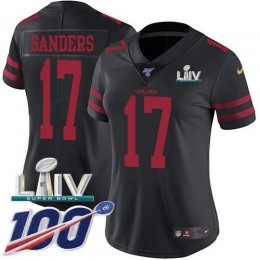 San Francisco 49ers #17 Emmanuel Sanders Black Super Bowl LIV 2020 Alternate Women's Stitched NFL 100th Season Vapor Limited Jersey