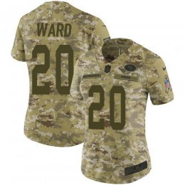 San Francisco 49ers #20 Jimmie Ward Camo Women's Stitched NFL Limited 2018 Salute to Service Jersey