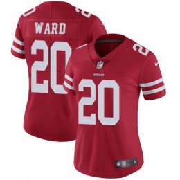 San Francisco 49ers #20 Jimmie Ward Red Team Color Women's Stitched NFL Vapor Untouchable Limited Jersey