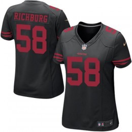 San Francisco 49ers #58 Weston Richburg Black Alternate Women's Stitched NFL Vapor Untouchable Limited Jersey