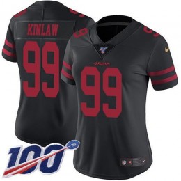 San Francisco 49ers #99 Javon Kinlaw Black Alternate Women's Stitched NFL 100th Season Vapor Untouchable Limited Jersey