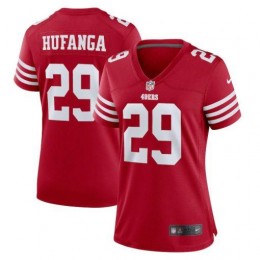 San Francisco 49ers #29 Talanoa Hufanga Scarlet Women's 2022-23 NFL Game Jersey