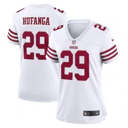 San Francisco 49ers #29 Talanoa Hufanga White Women's 2022-23 NFL Game Jersey