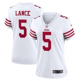 San Francisco 49ers #5 Trey Lance Scarlet Women's 2022-23 NFL Game Jersey