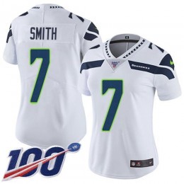 Seahawks #7 Geno Smith White Women's Stitched NFL 100th Season Vapor Limited Jersey