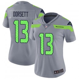 Seattle Seahawks #13 Phillip Dorsett Gray Women's Stitched NFL Limited Inverted Legend Jersey
